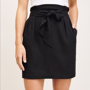 Black Linen Mini Skirt